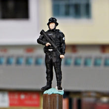 Load image into Gallery viewer, 1:64 Painted Figure Mini Model Miniature Resin Diorama Sand SWAT Policeman Toy
