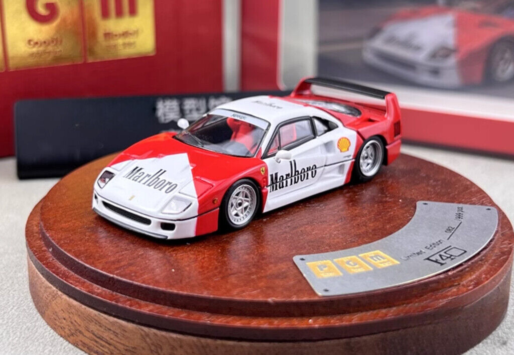 PGM 1:64 Red F40 Round Racing Sports Model Diecast Metal Car New Collection