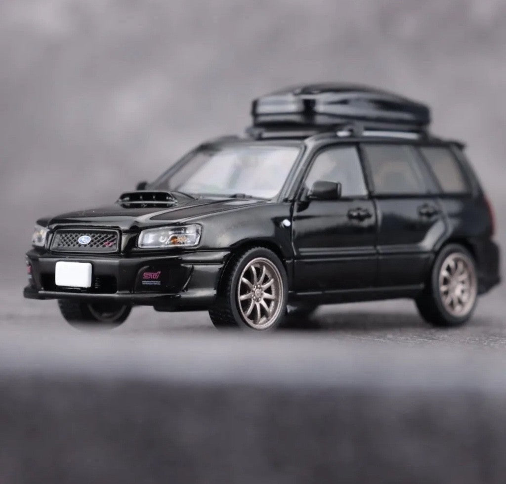1:64 Black JDM Forester STI SG9 Wagon SUV Sports Model Diecast Metal Car New Collection
