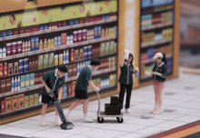 Load image into Gallery viewer, 1:64 Painted Figure Model Miniature Resin Sand Diorama Supermarket Staffs Set
