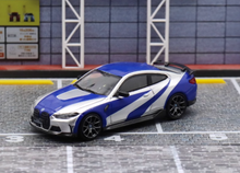Load image into Gallery viewer, TM GDO 1:64 Silver Blue M4 Coupe Racing Sports Model Diecast Metal Car New
