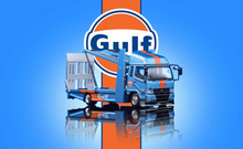 Load image into Gallery viewer, GCD 1:64 Blue Gulf Fuso Fighter Mk2 Double Deck Tow Model Diecast Metal Car
