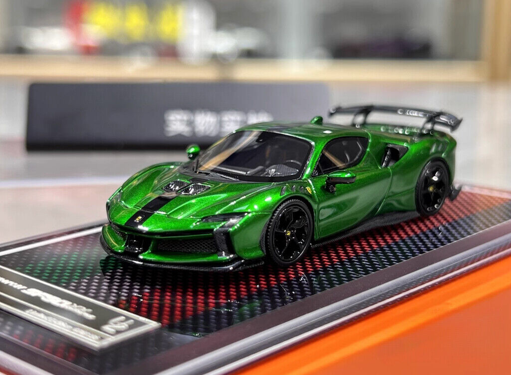 U2 1:64 Green SF90XX Stradale Racing Sports Model Diecast Resin Car New Collection