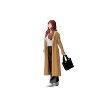 Load image into Gallery viewer, 1:64 Painted Figure Mini Model Miniature Resin Diorama Sand Wind Coat Girl Lady New Scene
