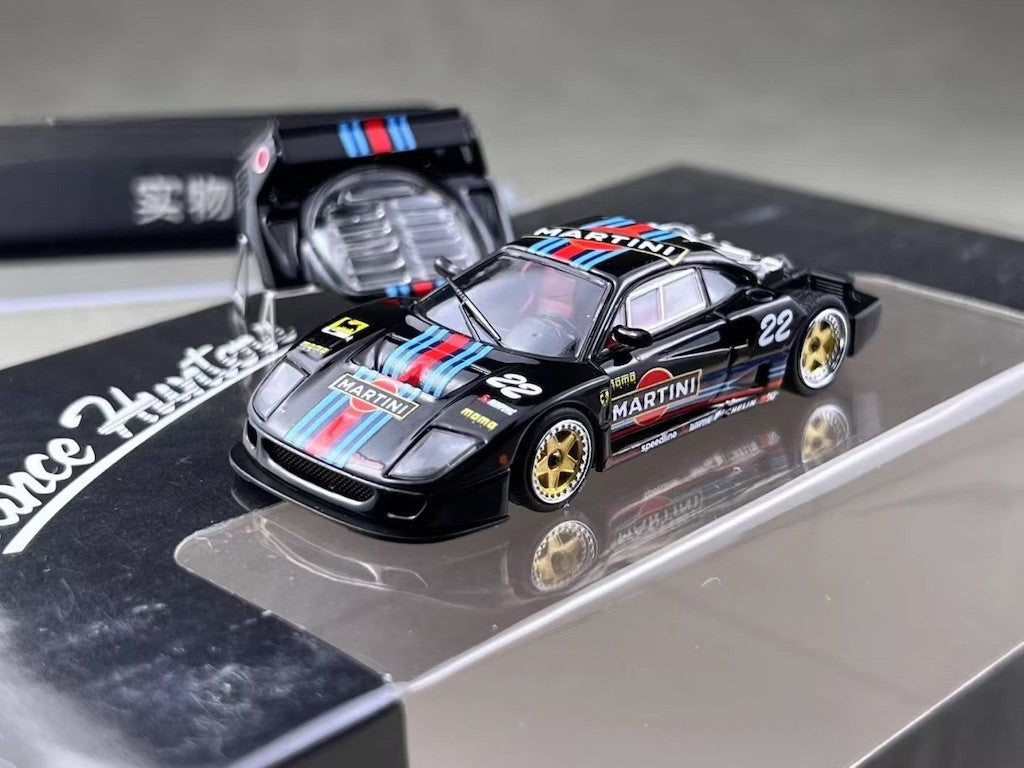 SH 1:64 Black Martini F40 LM #22 Sports Model Diecast Metal Car New Collection