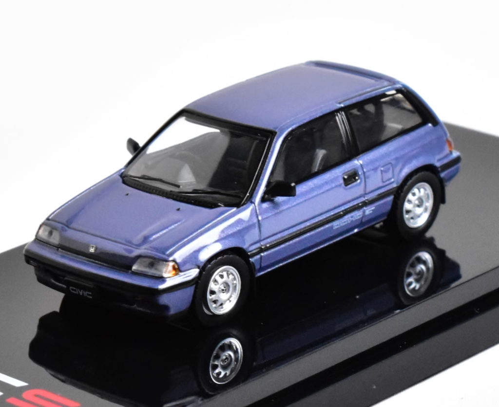 HobbyJapan 1:64 1984 Blue CIVIC Si E-AT Hatchback Model Diecast Metal Car New Collection