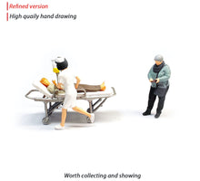 Load image into Gallery viewer, 1:64 Painted Figure Mini Model Miniature Resin Diorama Emergency Nurse Patient
