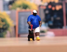 Load image into Gallery viewer, 1:64 Painted Figure Model Miniature Resin Diorama Sand Walking Dog Strong Man
