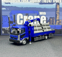 Load image into Gallery viewer, GCD 1:64 Blue Fuso Fighter Truck Crane Model Diecast Metal Car New Collection
