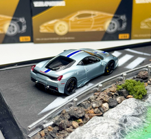 Load image into Gallery viewer, TOC 1:64 Ice Blue FE458 Speciale Sports Model Diecast Metal Car New Collection
