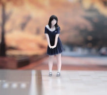 Load image into Gallery viewer, 1:64 Painted Figure Model Miniature Resin Diorama Black Hair Pretty Girl Lady D
