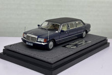 Load image into Gallery viewer, MZS 1:64 HEC Blue W126 1000Sel Luxury Limousine Model Diecast Metal Car New Collection
