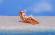Load image into Gallery viewer, 1:64 Painted Figure Model Miniature Resin Diorama Beach Chair Bikini Seaside Toy Collection

