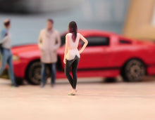 Load image into Gallery viewer, 1:64 Painted Figure Model Miniature Resin Diorama Sand Beauty White Top Lady
