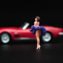 Load image into Gallery viewer, 1:64 Painted Figure Model Miniature Resin Diorama Sand Purple Dress Beauty Girl New
