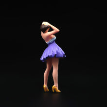 Load image into Gallery viewer, 1:24 Painted Figure Model Miniature Resin Diorama Sand Purple Tutu Skirt Girl
