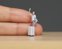 Load image into Gallery viewer, 1:64 Painted Figure Model Miniature Resin Diorama Sand Wave Girl Lady Luggage
