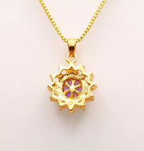 Load image into Gallery viewer, Nature Jade Sun Flower Purple Pendant Necklace Gift Jewelry charm Blessing Luck
