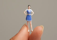 Load image into Gallery viewer, 1:64 Painted Figure Model Miniature Resin Diorama Sand Basketball Girl Baby Lady
