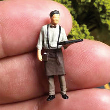 Load image into Gallery viewer, 1:64 Painted Figure Mini Model Miniature Resin Diorama Cafe Restaurant Waiter
