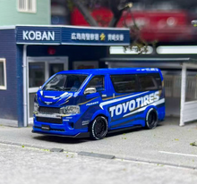 Load image into Gallery viewer, Tarmac 1:64 Blue Hiace Widebody Van TOYO Sports Model Diecast Metal Car New Collection
