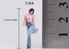 Load image into Gallery viewer, 1:64 Painted Figure Model Miniature Resin Sand Diorama Pink Top Pretty Girl Lady
