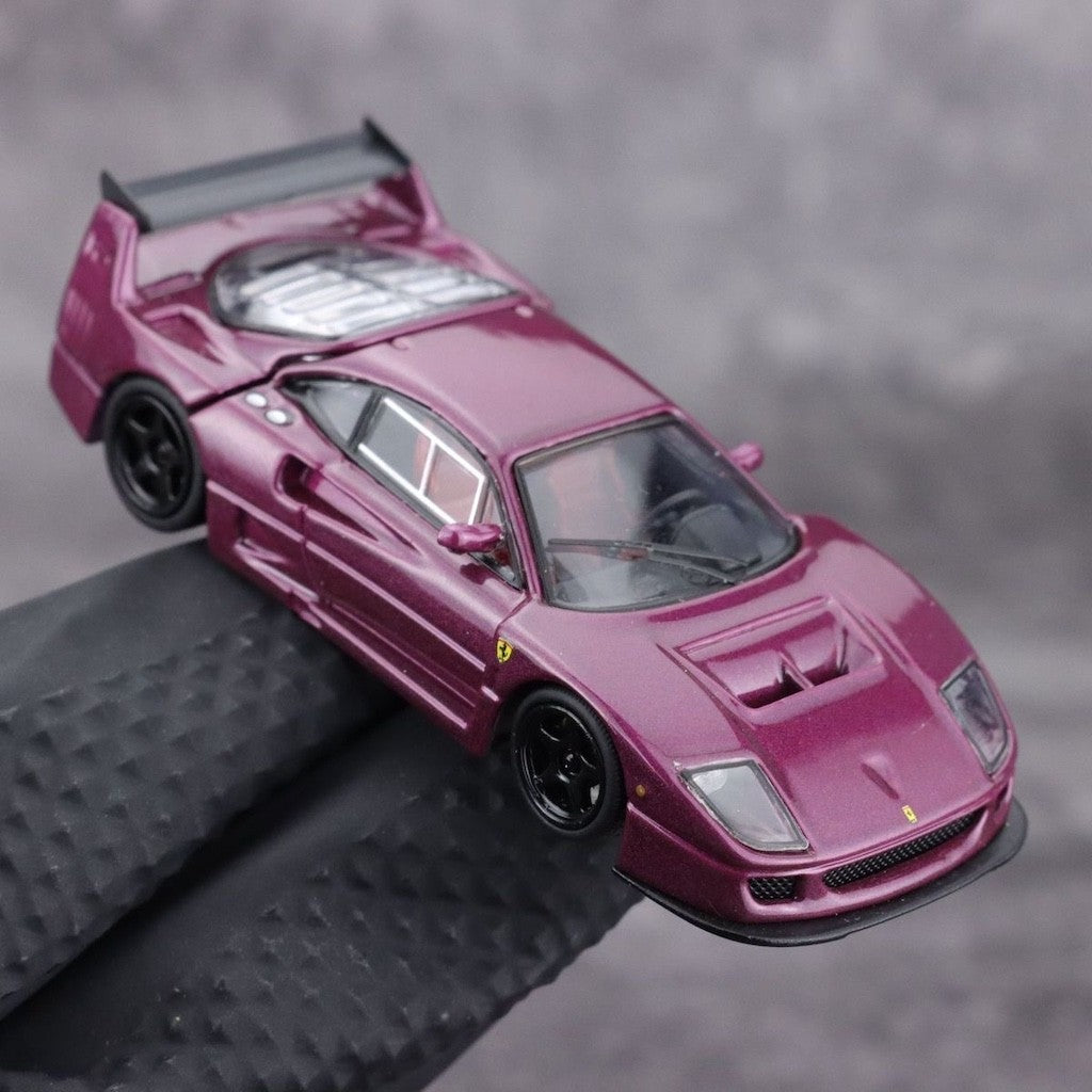 SH 1:64 Purple F40 LM Racing Sports Model Diecast Metal Car New Collection