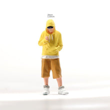 Load image into Gallery viewer, 1:64 Painted Figure Model Miniature Resin Diorama Sand Toy Hooded hoodie Man Boy New
