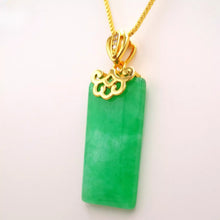 Load image into Gallery viewer, Nature Jade Peace Rectangle Pendant Necklace Gift Jewelry charm Blessing Lucky
