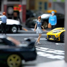 Load image into Gallery viewer, 1:64 Painted Figure Mini Model Miniature Resin Diorama Sand Girl Lady Blue Skirt
