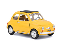 Load image into Gallery viewer, Bburago 1:21 Yellow 1965 500F Classic Vintage Model Toy Diecast Metal Car BN
