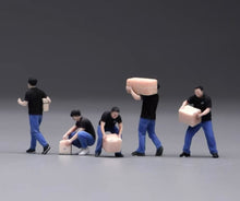 Load image into Gallery viewer, 1:64 Painted Figure Model Miniature Resin Diorama Toy Sand Carrier Workers Set
