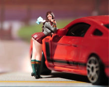 Load image into Gallery viewer, 1:24 Painted Figure Model Miniature Resin Diorama  Uniform Girl Leaning Pose
