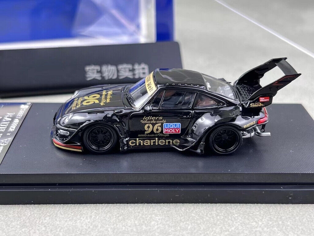 SW 1:64 Black RWB 911 Charlene Racing Sports Model Diecast