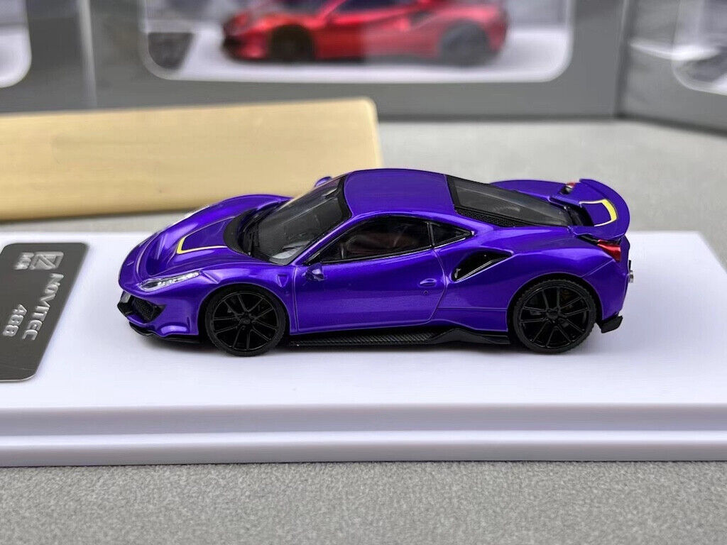 DCM 1:64 Purple Novitec 488 Pista Racing Sports Model Diecast