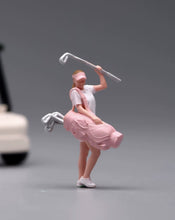 Load image into Gallery viewer, 1:64 Painted Figure Model Miniature Resin Diorama Swing A Golf Club Bag Woman
