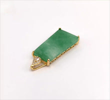 Load image into Gallery viewer, Nature Jade Green Rectangle Peace Pendant Necklace Gift Jewelry charm Blessing
