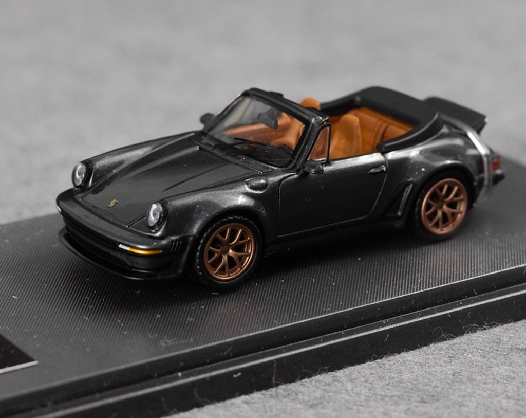 RM 1:64 Gray Singer 930 Turbo Study Convertible Model Diecast Metal Car New Collection