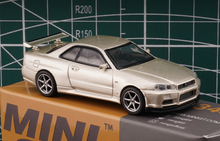 Load image into Gallery viewer, MINIGT 1:64 Gold Skyline GTR Racing Sports Model Toy Metal Car 348
