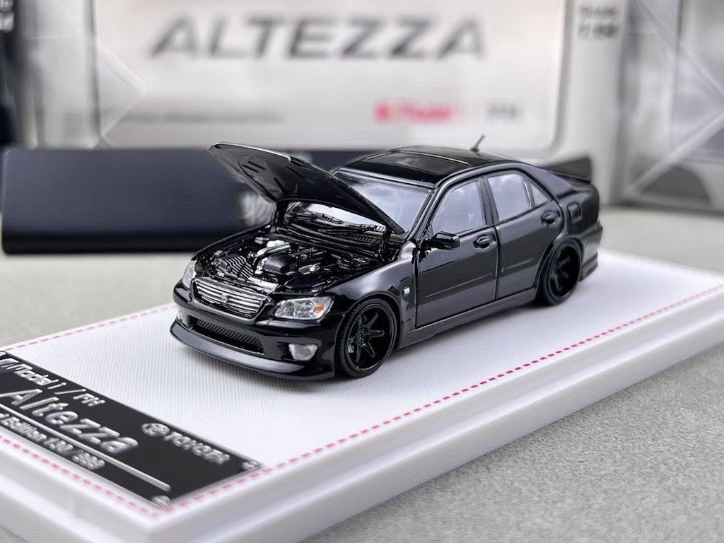 FH 1:64 Black Altezza RS200 SXE10 Sedan Sports Model Diecast Metal Car New Collection