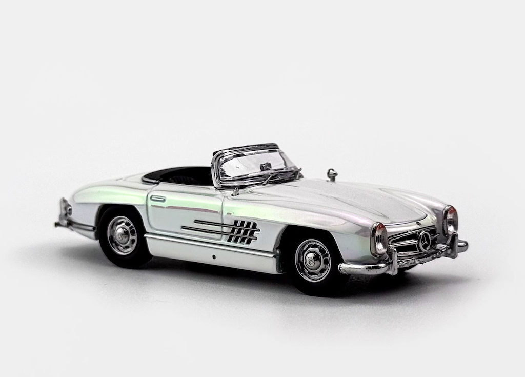 YS 1:64 Plating White 300SL W198 Convertible Sport Model Diecast Metal Car New Collection