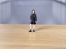 Load image into Gallery viewer, 1:64 Painted Figure Model Miniature Resin Diorama Sand Sporty Cool Girl in Black
