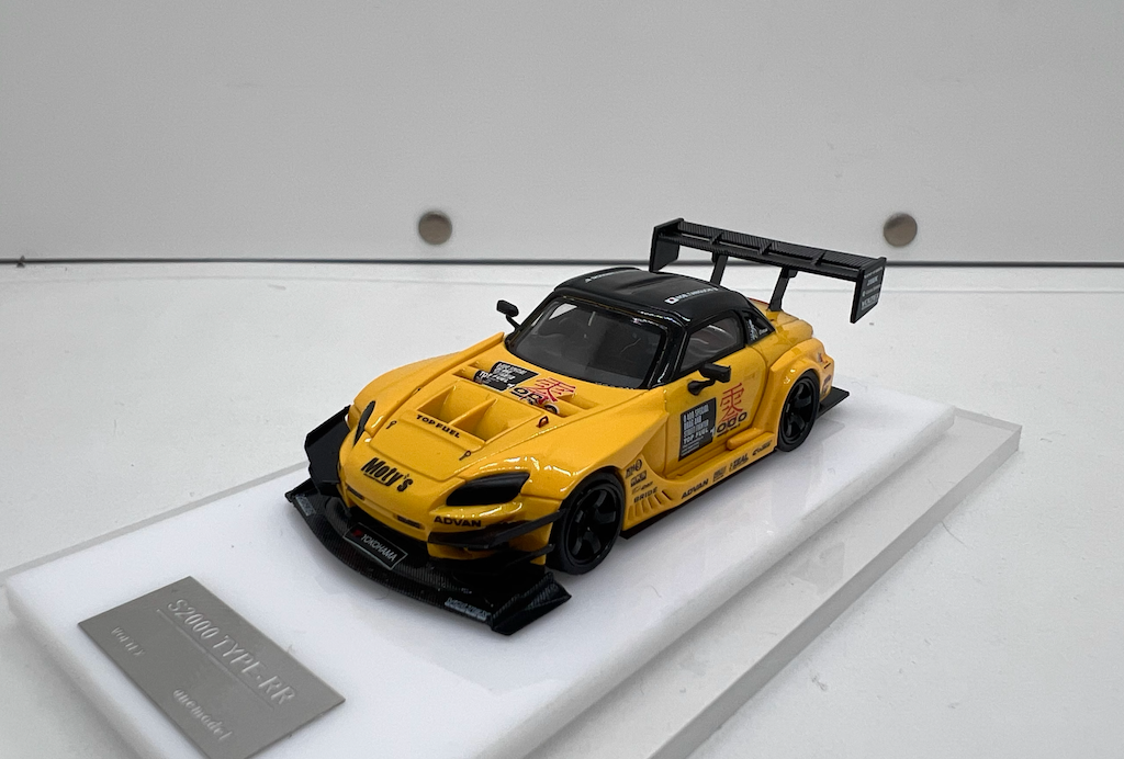 Onemodel 1:64 Yellow S2000 RR Sports Hard Top Model Diecast Resin Car New Collection