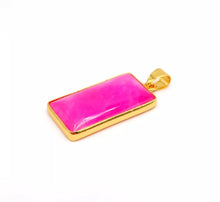 Load image into Gallery viewer, Nature Jade Pink Rectangle Pendant Necklace Gift Jewelry charm Blessing Lucky
