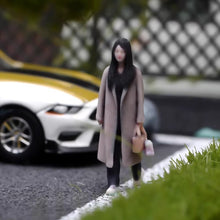 Load image into Gallery viewer, 1:24 Painted Figure Model Miniature Resin Diorama Sand Wind Coat Girl Walking

