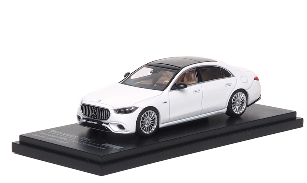 AR 1:64 White Benz AMG S63 E Performance Sport Model Diecast Metal Car New Collection