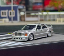 Load image into Gallery viewer, HKM 1:64 Silver 190E W201 2.5-16 Evo II Sedan Sport Model Diecast Metal Car
