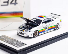 Load image into Gallery viewer, TM 1:64 Apple #89 JDM Skyline GTR R34 Sports Model Diecast Metal Car New Collection
