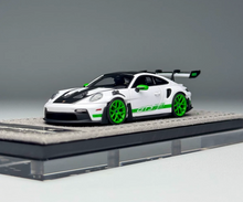 Load image into Gallery viewer, 1:64 HH White Green Wheel 992.1 GT3 RS Sports Model Diecast Resin Car New Collection
