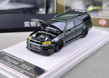 Load image into Gallery viewer, FH 1:64 Dark Green Stagea Wagon Skyline GTR R34 WC34 Model Diecast Metal Car
